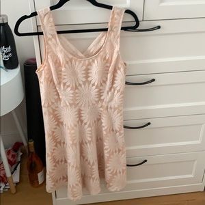 Peach flower lace dress